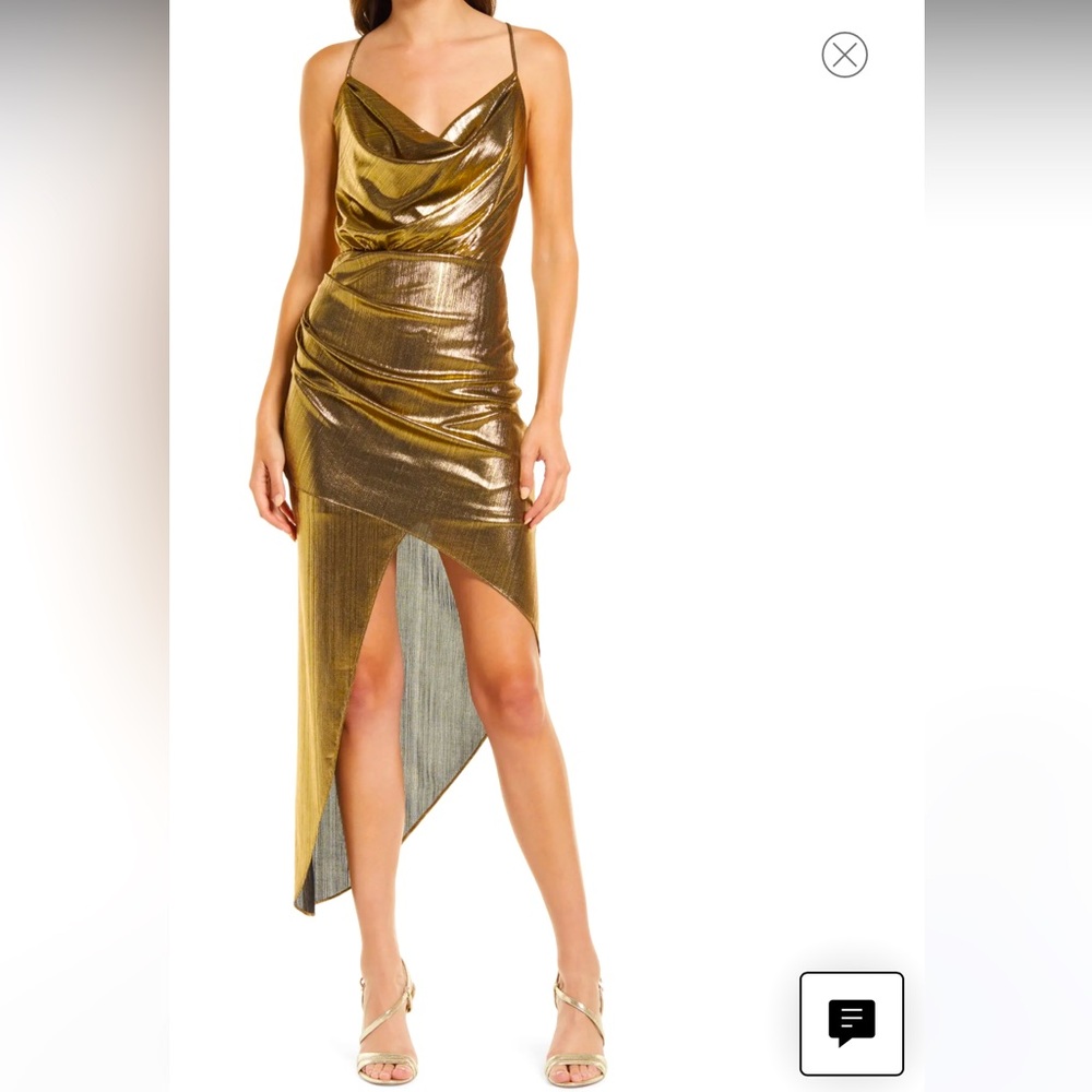 Lulus Winning Move Backless Metallic Dress